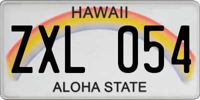 HI license plate ZXL054