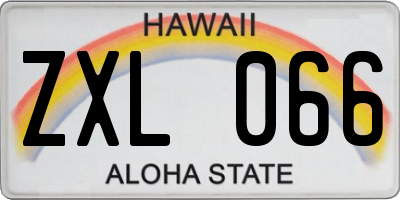 HI license plate ZXL066