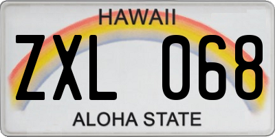 HI license plate ZXL068
