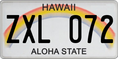 HI license plate ZXL072