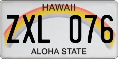 HI license plate ZXL076