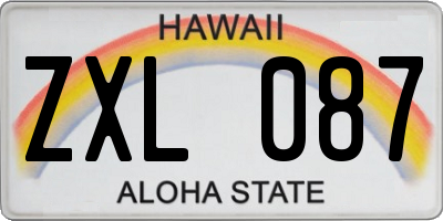 HI license plate ZXL087