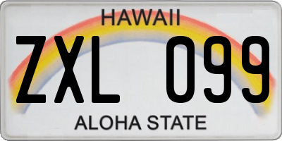 HI license plate ZXL099