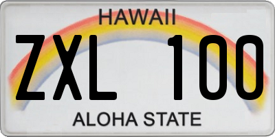 HI license plate ZXL100