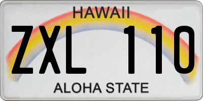 HI license plate ZXL110