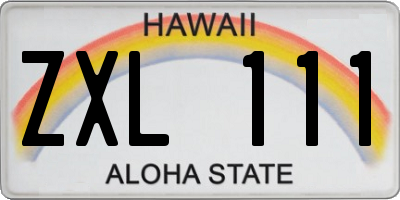 HI license plate ZXL111