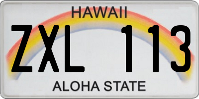 HI license plate ZXL113
