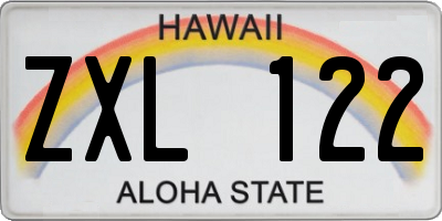 HI license plate ZXL122