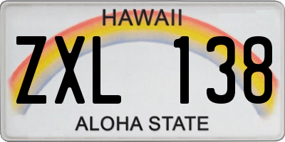 HI license plate ZXL138