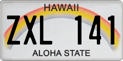 HI license plate ZXL141