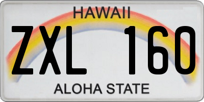 HI license plate ZXL160