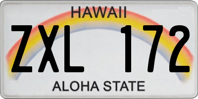 HI license plate ZXL172