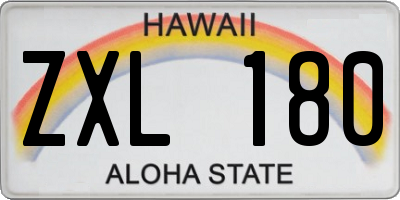 HI license plate ZXL180