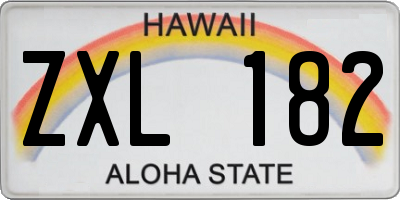 HI license plate ZXL182