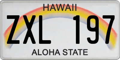 HI license plate ZXL197