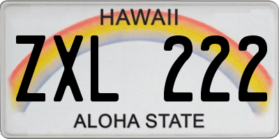 HI license plate ZXL222
