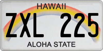 HI license plate ZXL225