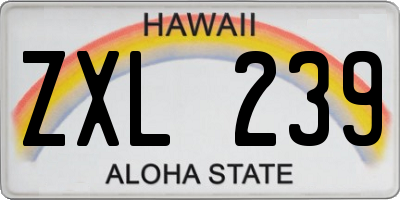HI license plate ZXL239