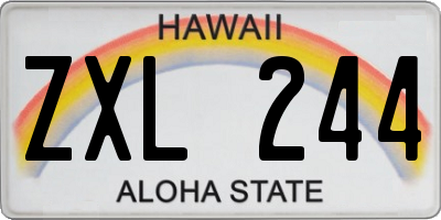 HI license plate ZXL244