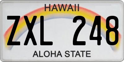 HI license plate ZXL248