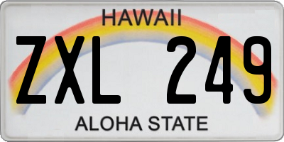 HI license plate ZXL249