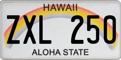 HI license plate ZXL250
