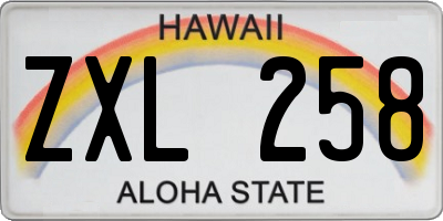HI license plate ZXL258