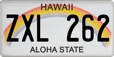 HI license plate ZXL262