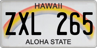 HI license plate ZXL265
