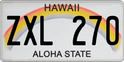 HI license plate ZXL270