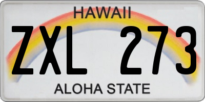 HI license plate ZXL273