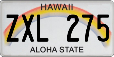 HI license plate ZXL275