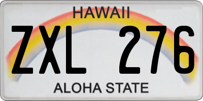 HI license plate ZXL276