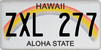 HI license plate ZXL277