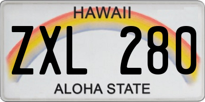 HI license plate ZXL280