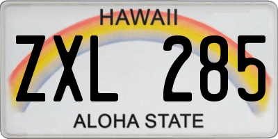 HI license plate ZXL285