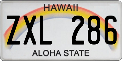 HI license plate ZXL286