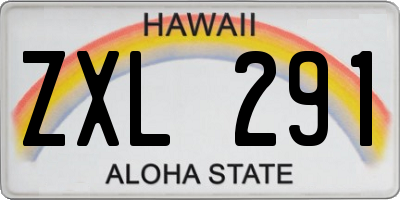 HI license plate ZXL291
