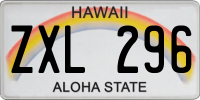 HI license plate ZXL296