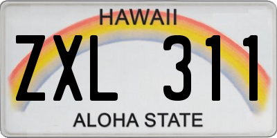 HI license plate ZXL311