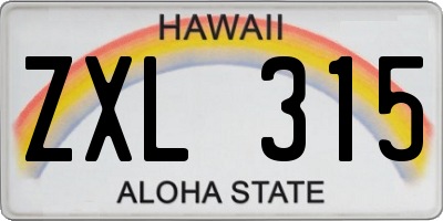 HI license plate ZXL315