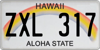 HI license plate ZXL317