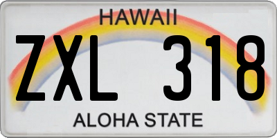 HI license plate ZXL318