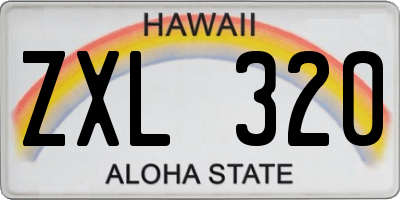 HI license plate ZXL320