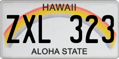 HI license plate ZXL323