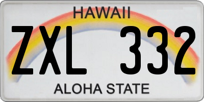 HI license plate ZXL332