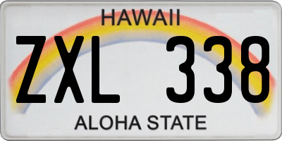 HI license plate ZXL338