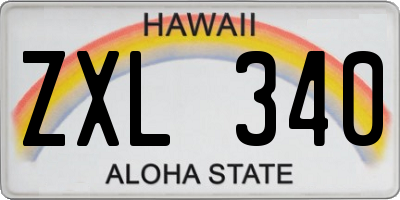 HI license plate ZXL340
