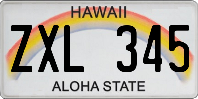 HI license plate ZXL345