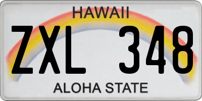 HI license plate ZXL348